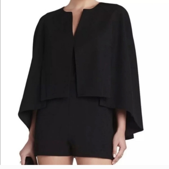 BCBGMAXAZRIA Brianne Capelet Cape Romper - Picture 3 of 6